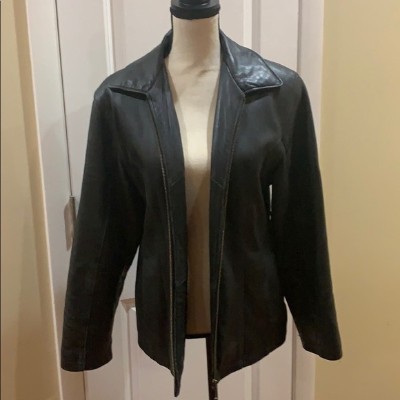 Genuine Black Leather Blazer - Picture 1 of 6